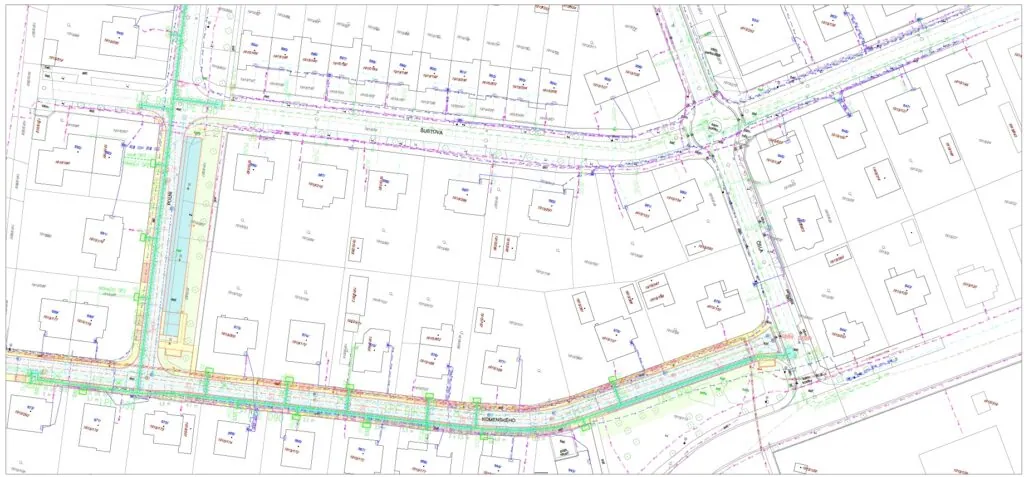 Výřez z projektové dokumentace plynovodu